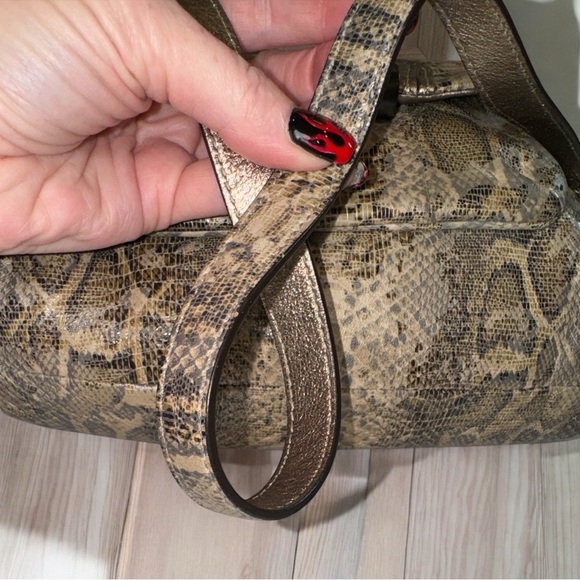 Coach Kristin Leather Python Embossed Hobo Shoulder Crossbody Shoulder Bag EUC - Picture 13 of 16